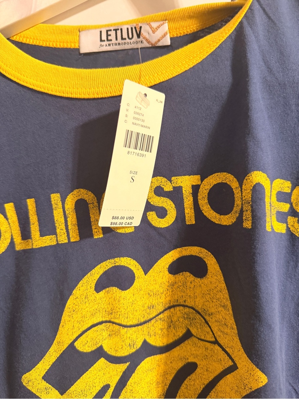 Daydreamer Letluv x The Rolling Stones Tour of the Americas ’75 Ringer Tee - Picture 2 of 3